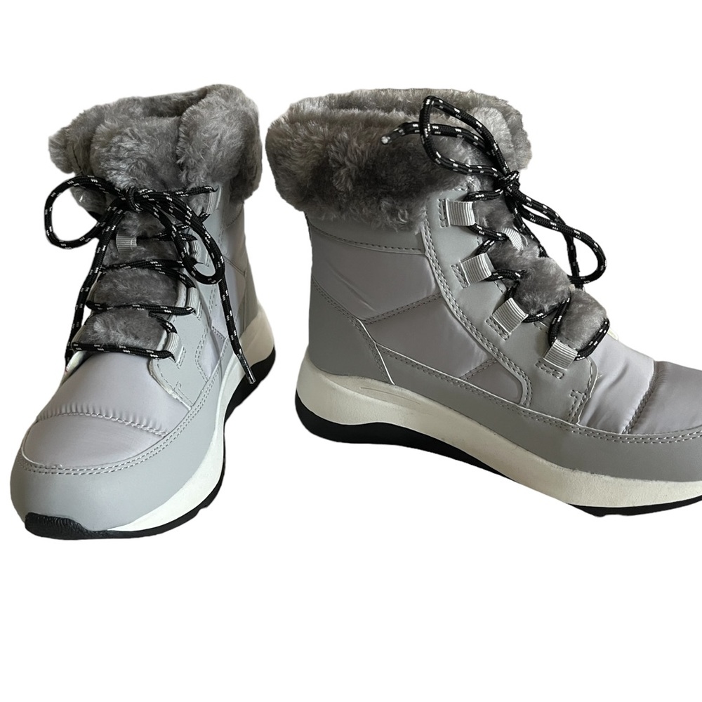 DREAM PAIRS FAUX FUR GRAY BOOTIES ANKLE SHOES NEW BOOTS waterproof winter 36-6 - Picture 2 of 7